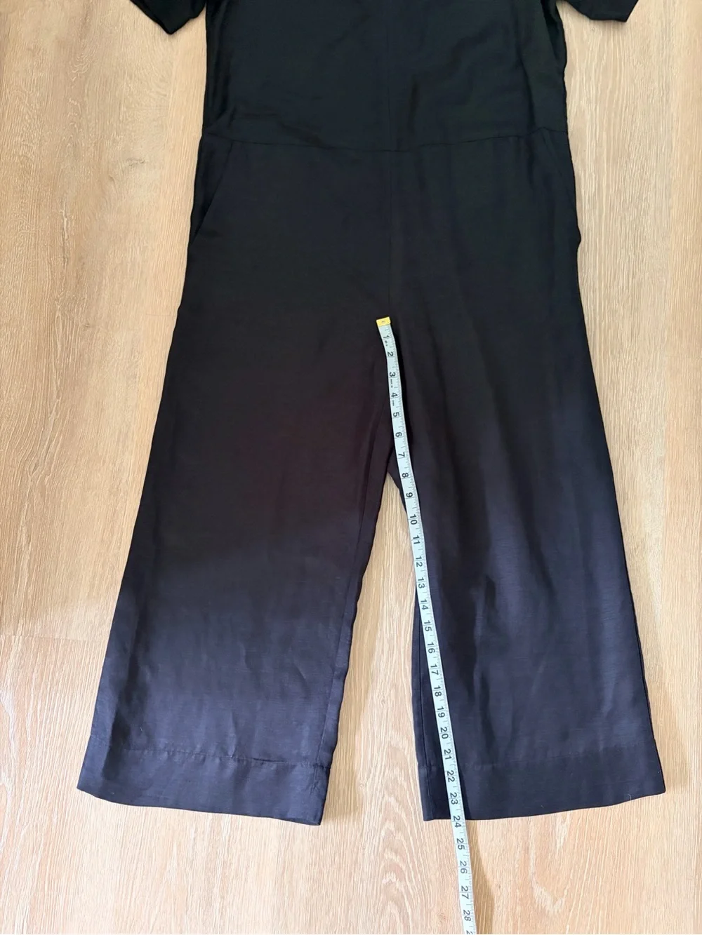 Banana Republic Modern Black Viscose Linen Wide Leg Jumpsuit-XS